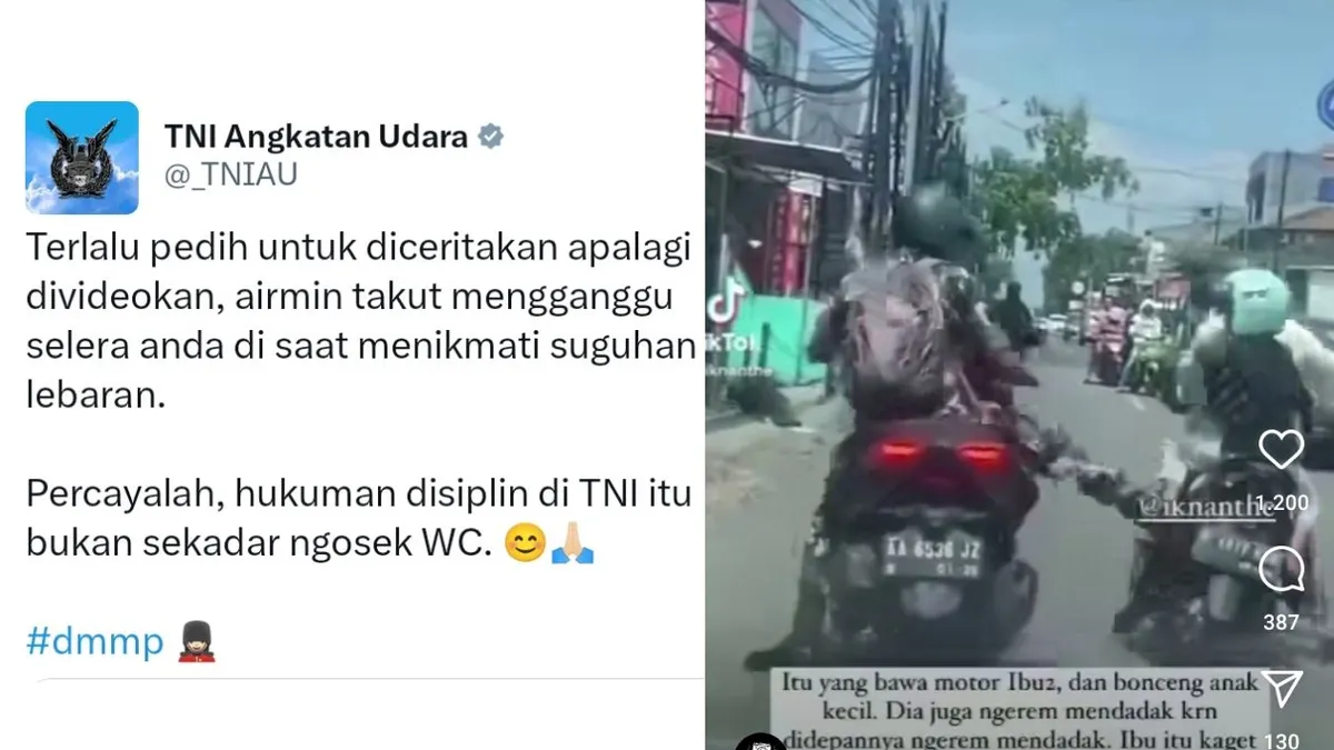 Kolase Video Oknum TNI Tendang Pemotor dan Cuitan Twitter TNI AU