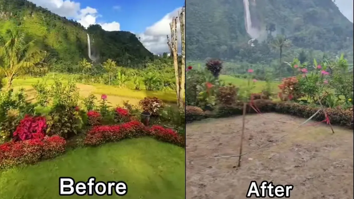 Akhir Keindahan Rumah Abah Jajang yang Nampak Bak Taman Surg