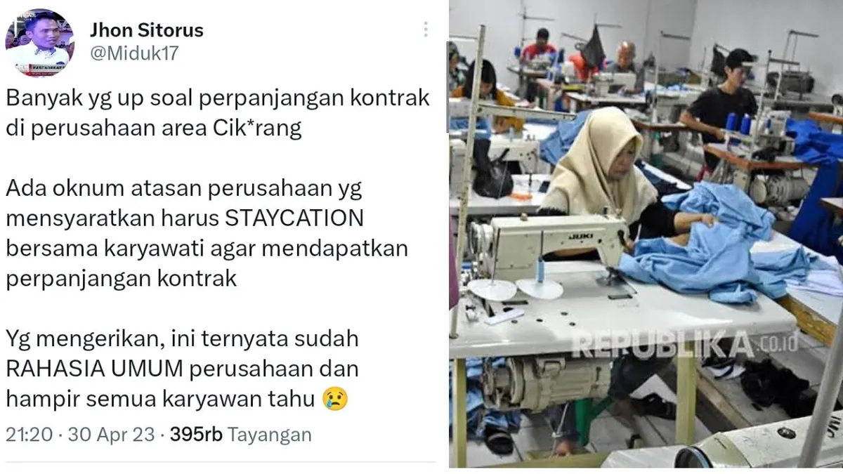 Oknum Atasan Perusahaan di Cikarang Diduga Ajak Karyawati Staycation jika Ingin Kontrak Diperpanjang