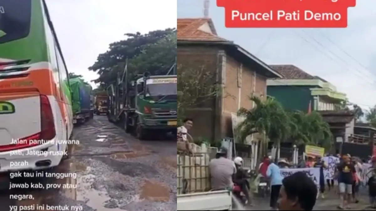Jalanan di Pantura Rusak Parah