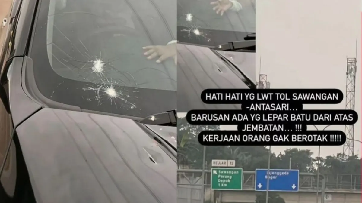 Sebuah Mobil Jadi Korban Pelemparan Batu saat Lewat Tol Sawangan-Antasari