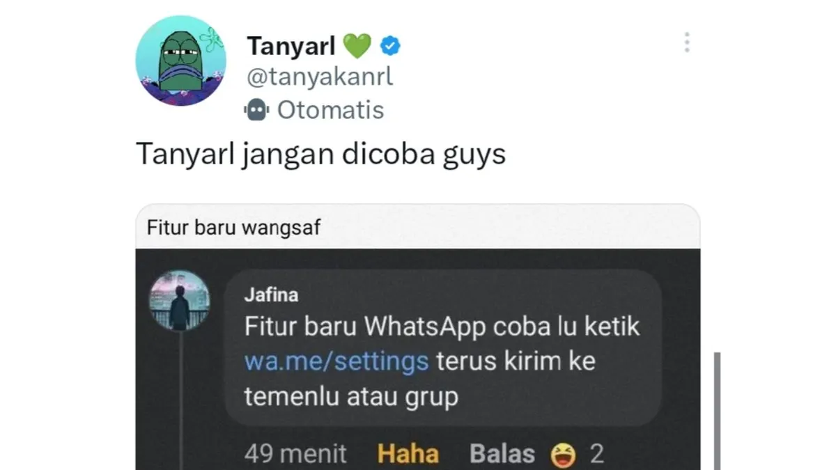 Potret WhatsApp Me yang Viral