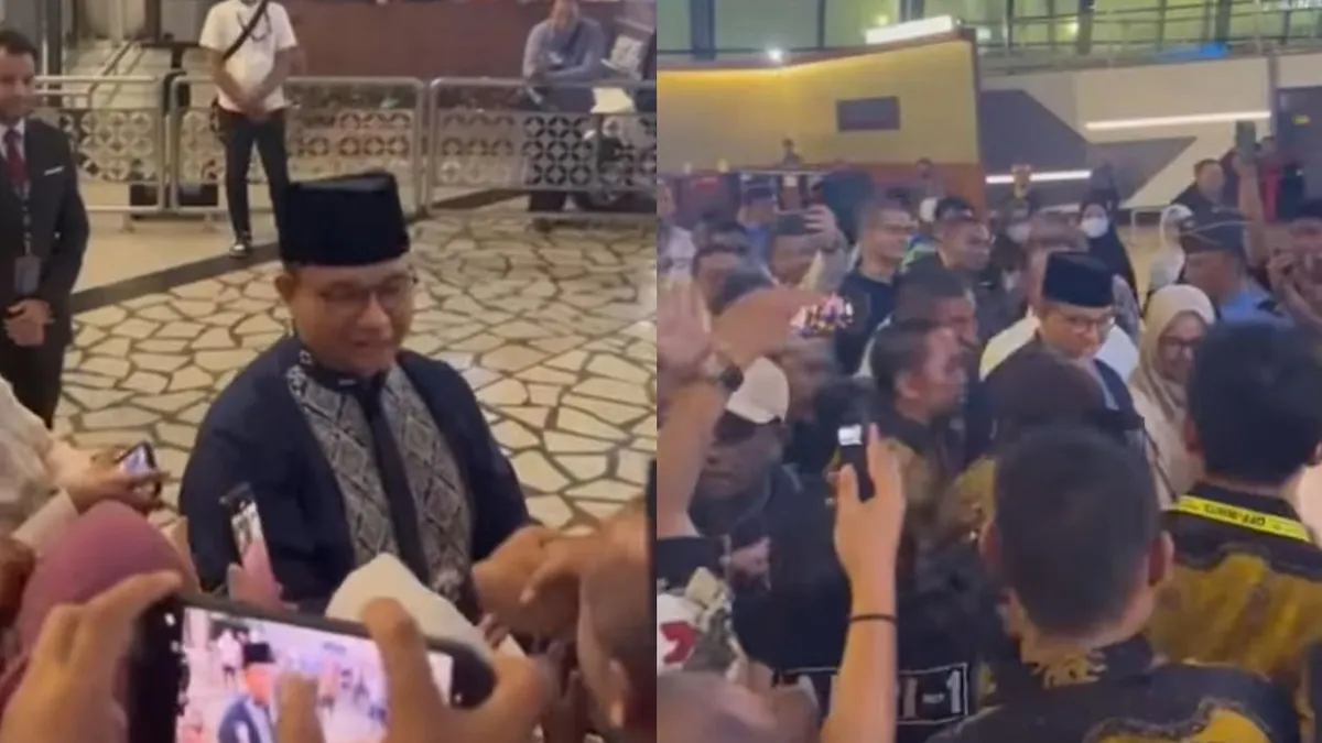 Kolase Foto Anies Baswedan di Bandara Soekarno Hatta