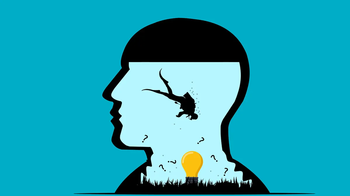 Ilustrasi pemikiran yang out of the box.