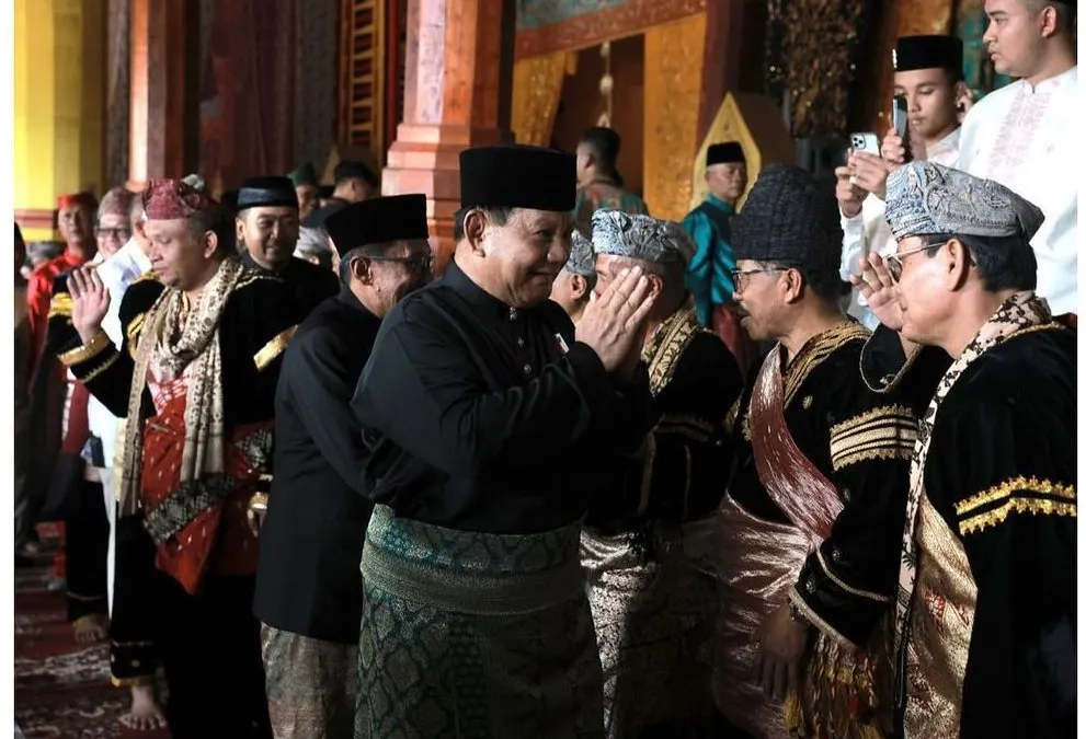 Prabowo Subianto saat kunjungan ke Sumatra Barat