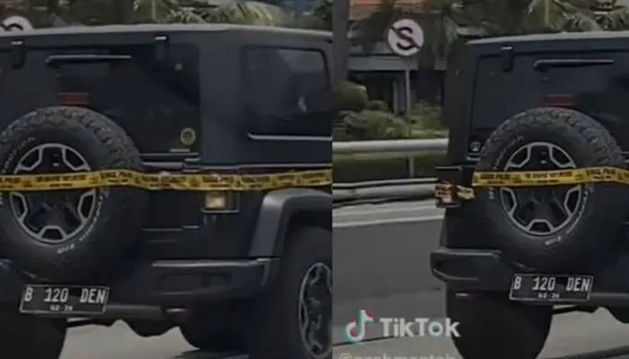 Mobil Rubicon Mario Dandy ditempel garis polisi