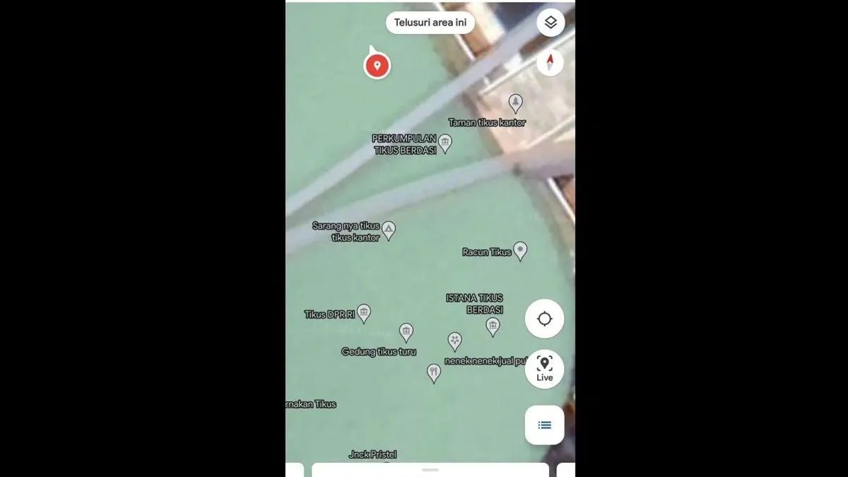Ramai di media sosial, Senin, 3 Juli 2023, nama lokasi di Google Maps Gedung MPRDPR RI Senayan berubah nama menjadi 'Istana Tikus'.