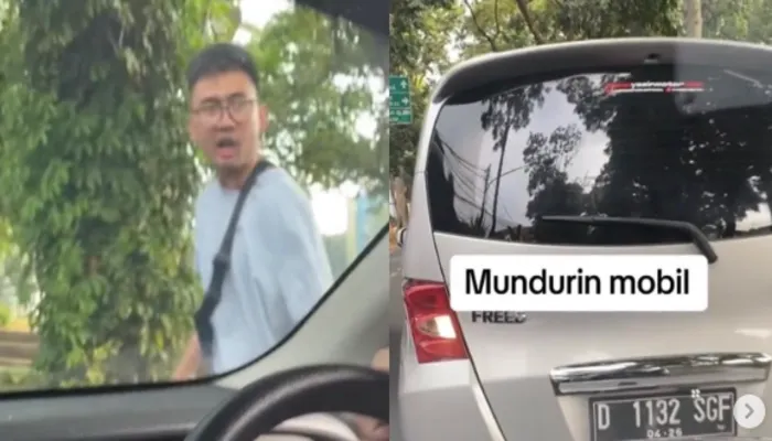 Sosok Pria yang Diduga ludahi Mobil di Depannya karena Emosi