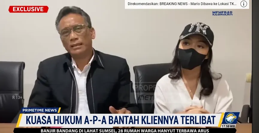 APA dengan kuasa hukumnya membantah keterlibatan atas kasus penganiayaan yang dilakukan Mario Dandy