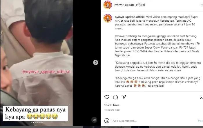 AC Mati, Penumpang Maskapai Super Air Jet Kepanasan, Warganet Soroti Pihak Management