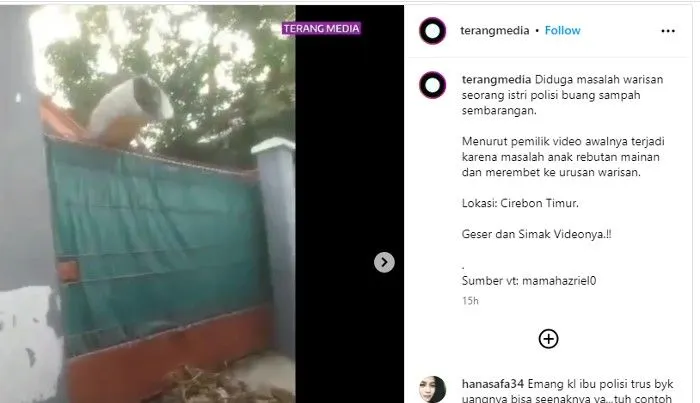 Potret Oknum Diduga Isti Polisi Buang Sampah Sembarangan