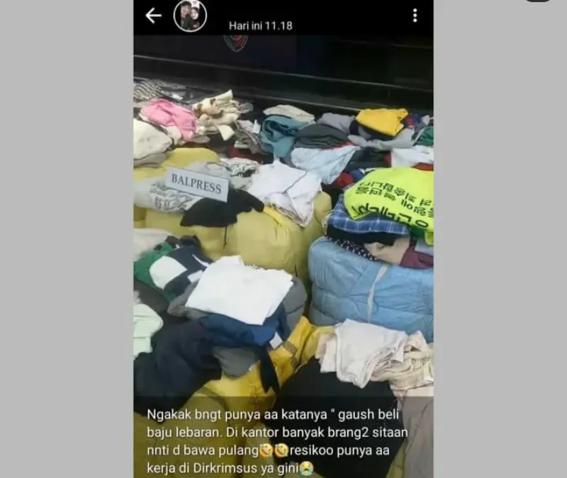 Status WA Seseorang Ditawari Baju Lebaran dari Bal Sitaan