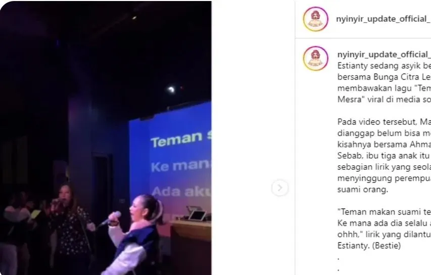 Dalam video viral Maia merubah lirik teman tapi mesra dengan teman makan suami teman. 