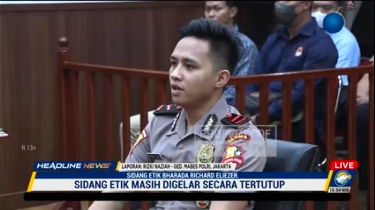 Richard Eliezer menjalani sidang Komisi Kode Etik Polri atau KKEP.