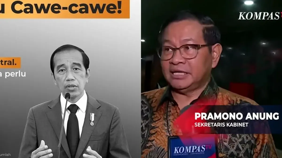 Presiden Jokowi dan Sekretaris Kabinet Pramono Anung