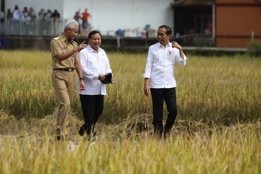 Ganjar Pranowo, Prabowo Subianto dan Presiden Joko Widodo