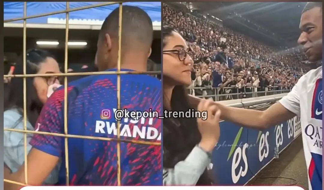 Tendangan Kylian Mbappe mengenai wajah seorang penggemar wanita yang sedang berada di tribun stadion.