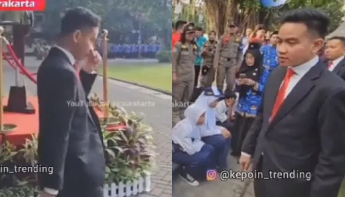 Aksi heroik Gibran saat upacara viral