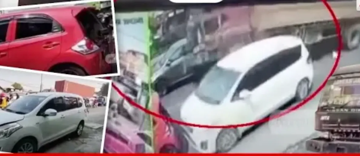 Kecelakaan Truk Tanpa Muatan Menabrak Dua Unit Mobil