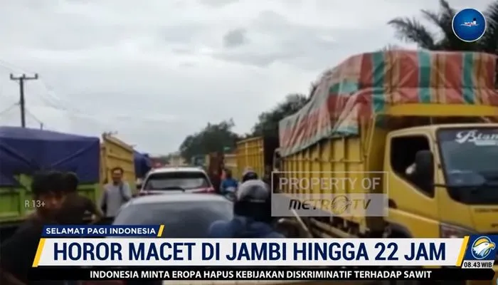 Kemacetan Di Jambi Hingga Puluhan Jam