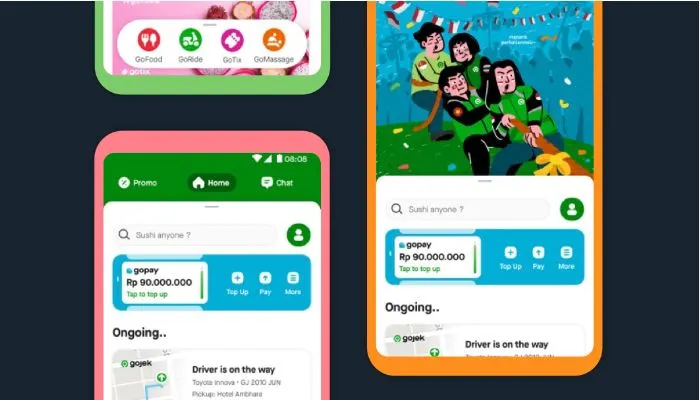 Chat melalui aplikasi Gojek