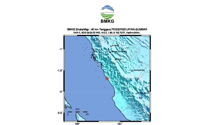 Pesisir Selatan Sumatera Barat Diguncang Gempa 5.6 Magnitudo
