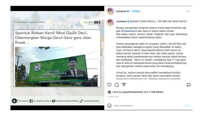 Spanduk Somasi Kepada Ridwan Kamil