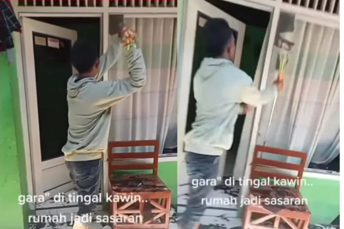 Pria Memecahkan Kaca Rumah Gara-gara Ditinggal Menikah Kekasihnya