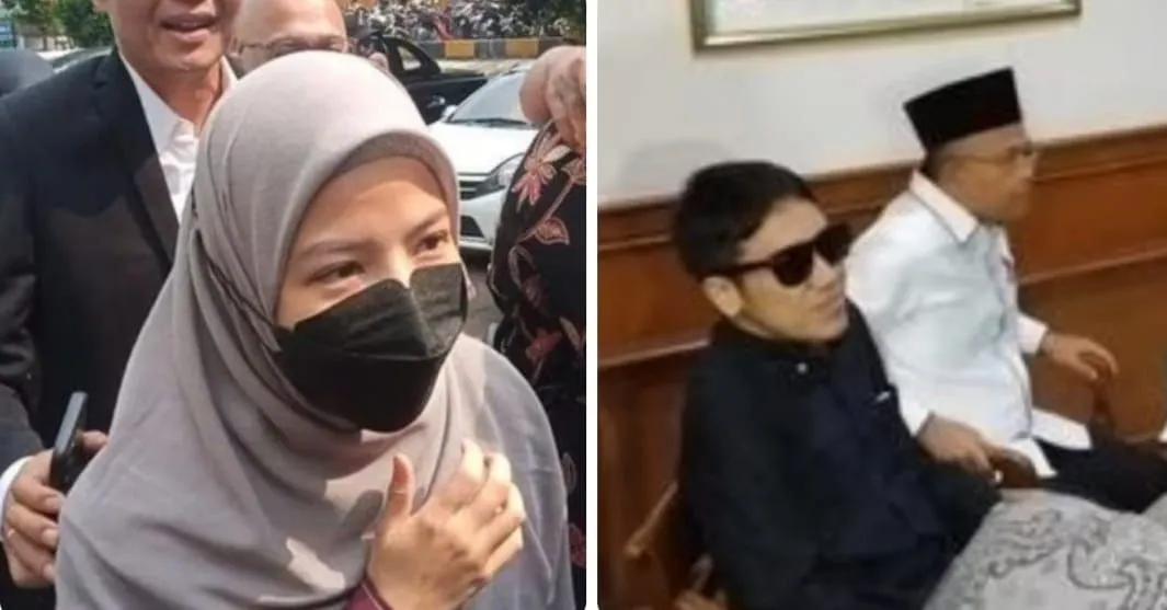 Natasha Rizky dan Desta  saat  hadir  di Pengadilan Agama Jakarta Selatan, Senin, 29 Mei 2023.