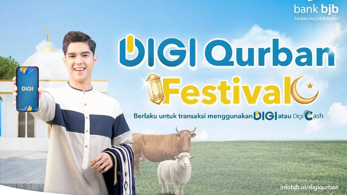 bank bjb menggelar program DIGI Qurban Festival. Program ini merupakan kolaborasi dengan sejumlah merchant yang tersebar di wilayah Bogor, Tangerang, Bandung, Garut, Pandeglang, Kabupaten Cirebon dan Serang - Banten.