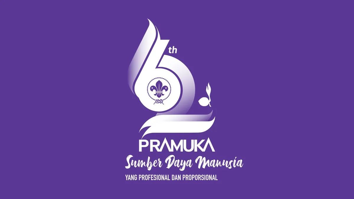 Download Logo Hari Pramuka ke-62 Tahun 2023 Format PNG Warna Ungu, Hitam dan Putih