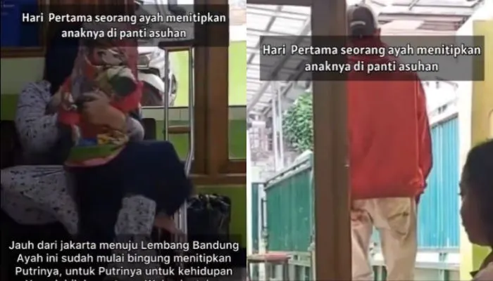 Momen ayah menitipkan putrinya di panti asuhan