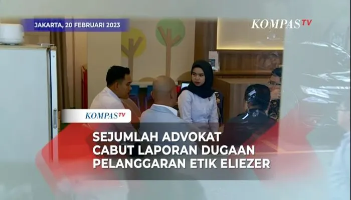 Sejumlah advokat cabut laporan dugaan pelanggaran etik Eliezer.(Tangkap Layar YouTube KOMPASTV)