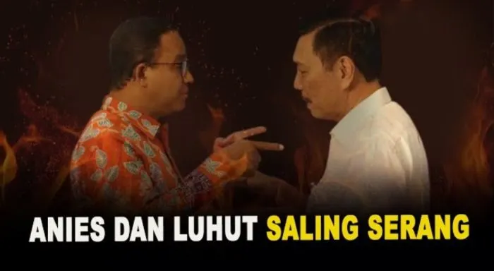 Capres Anies Baswedan dan Luhut Binsar Pandjaitan yang saling adu pendapat terkait statement dari Anies Baswedan terkait mobil listrik.