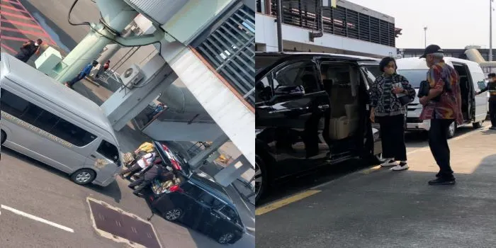 Viral sebuah mobil yang bertuliskan Direktorat Jenderal Bea dan Cukai menjemput sebuah mobil di area Apron