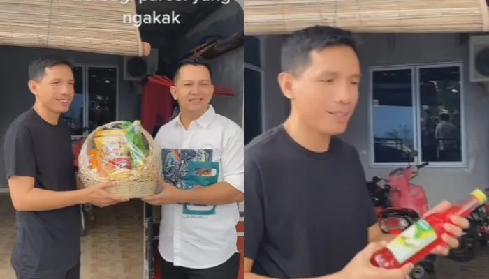 Viral Pria Bagi Parcel Lebaran, Tapi yang Difoto dengan Diberikan Berbeda