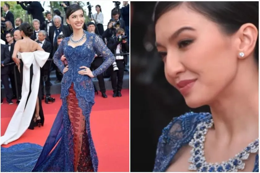 Raline Shah saat menghadiri Festival Film Cannes.
