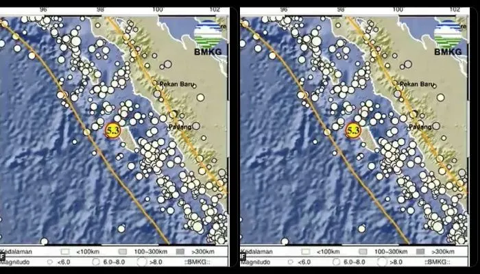 Gempa 5,3 Magnitudo Guncang Kepulauan Mentawai Sumbar