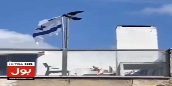 Beredar viral video seekor burung gagak yang nangkring di tiang bendera dan berupaya melepaskan bendera Israel yang tergantung
