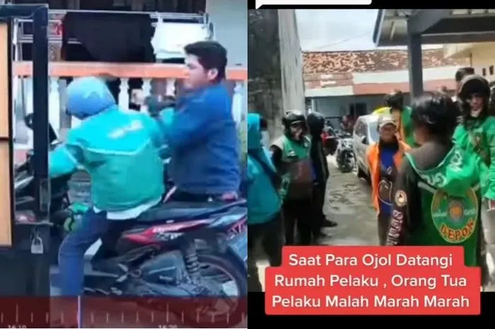 Driver ojol lansia dipukul orang tak dikenal. (Tangkapan Layar Instagram @terang_media)