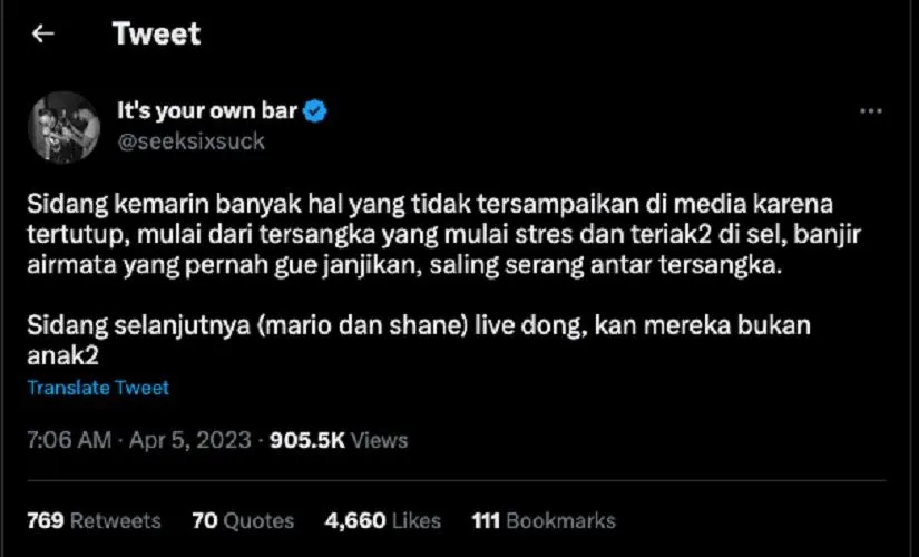 Cuitan Ayah David Ozora korban penganiayaan Mario Dandy