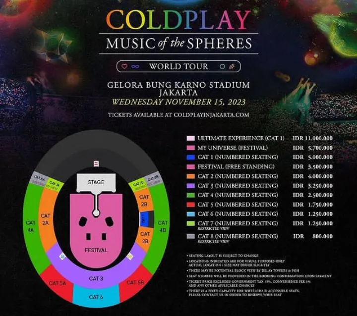 Tiket konser Coldplay