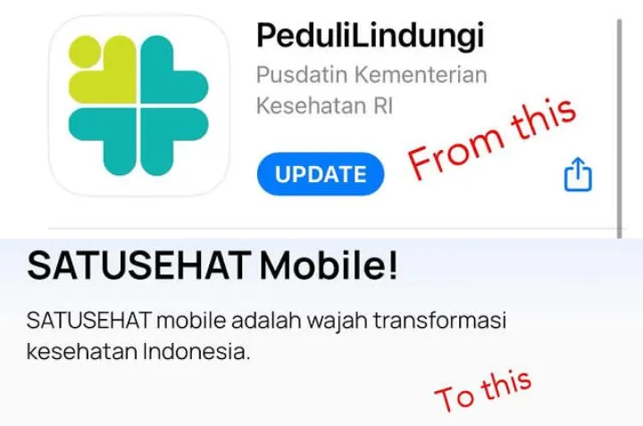Aplikasi PeduliLindugi berubah menjadi SATUSEHAT Mobile