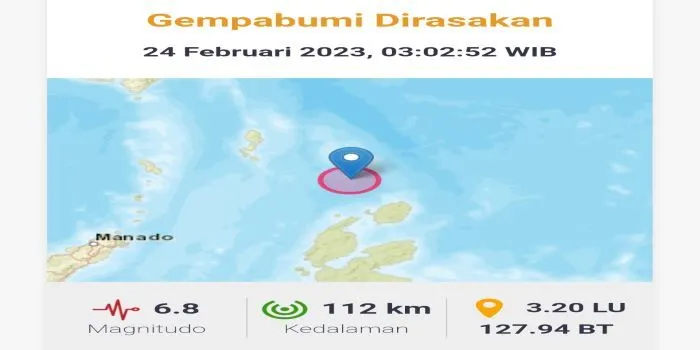 Gempa M 6.8 Guncang Daruba Maluku Utara 