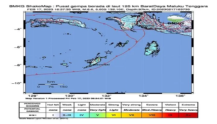 BMKG: Gempa M 6.6 Guncang Wilayah Maluku Tenggara Sore Ini, Dirasakan Hingga Banda