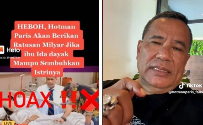 Muncul sebuah video yang mengklaim bahwa Ida Dayak telah berhasil menyembuhkan penyakit istri Hotman Paris.