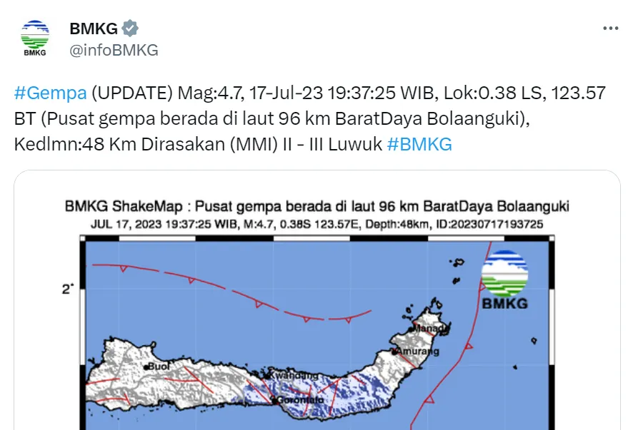 Gempa di Bolaang Uki