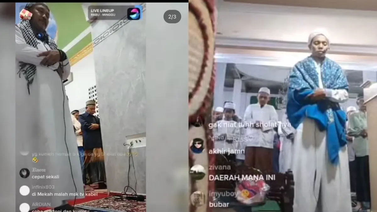 Video Viral Ustaz Lakukan Live Sambil Jadi Imam Salat Tarawih