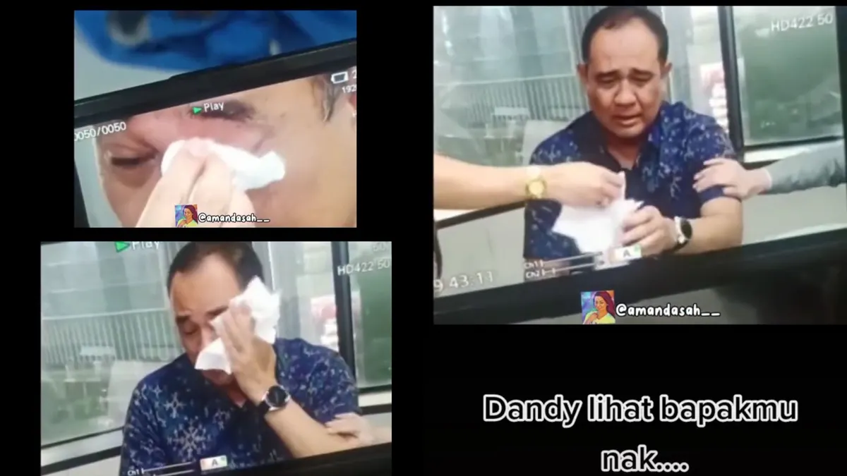 Beredar video saat Rafael Alun tengah menangis tersedu-sedu saat memberikan klarifikasinya.