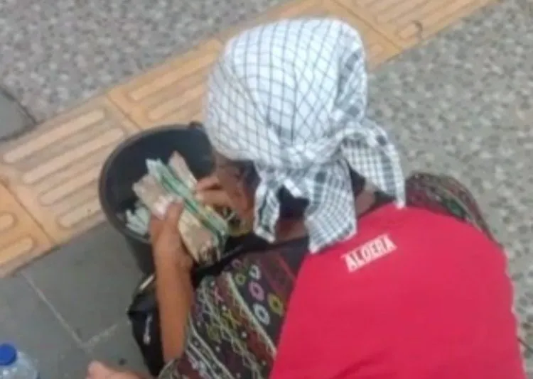 Pengemis Kepergok Santai Sambil Menghitung Uang Hasil Ngemis